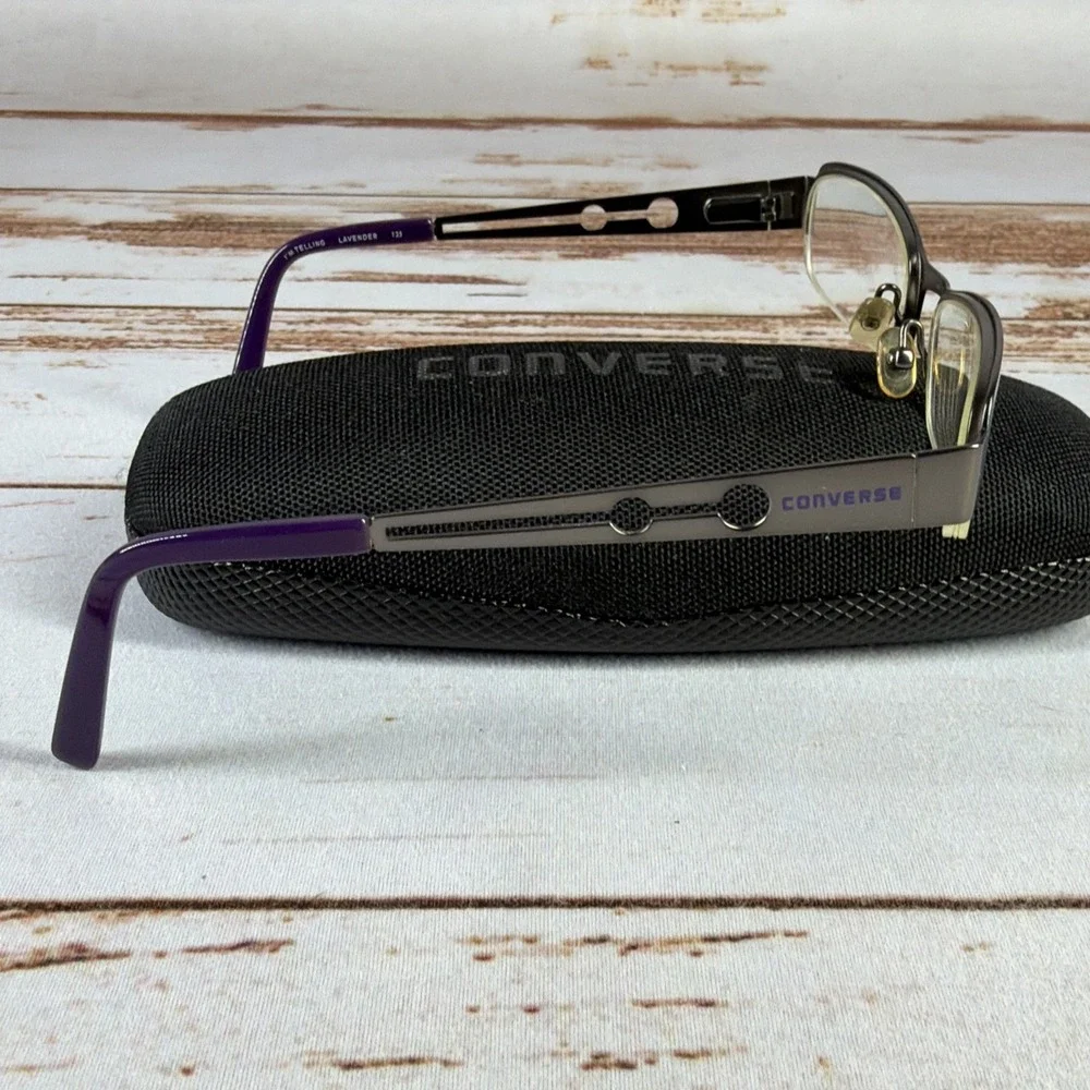 Converse I'm Telling Lavender Half Rim Eyeglass Frames 47-18-135 Used